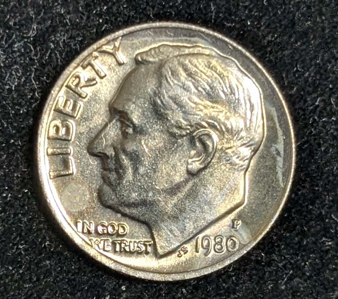 1980 P US 10 Cents Brilliant Uncirculated UNC KM# 195a