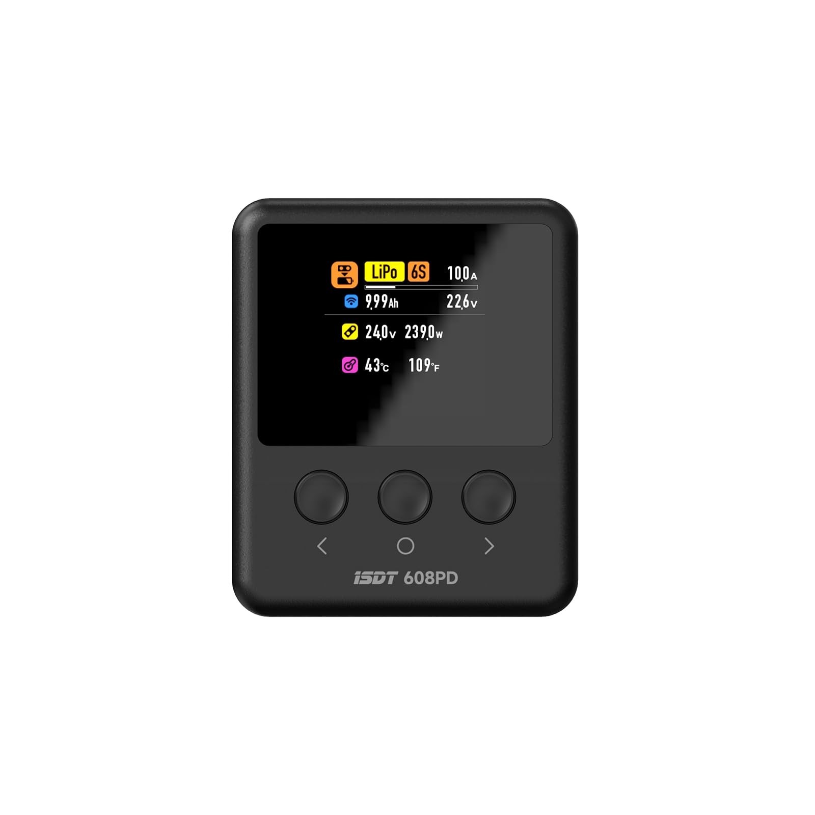 ISDT 608PD Lipo Battery Charger,DC 240W/10A,USB C PD 100W/5A Smart Charger fo...
