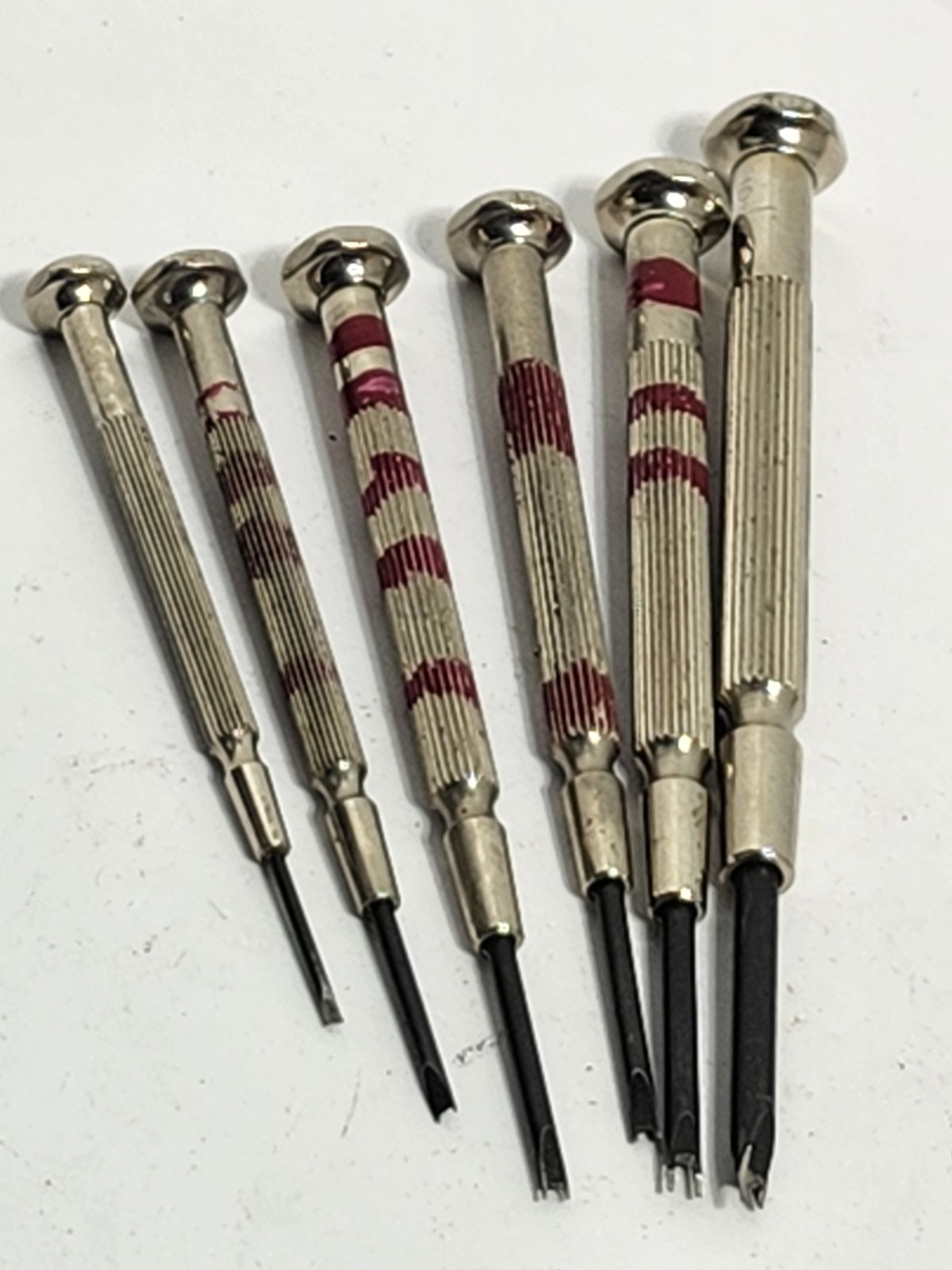 6 VTG NIWA Jeweler/Optician Screwdrivers #2,#3, 2x#4,#5,#6 Notched Heads Japan