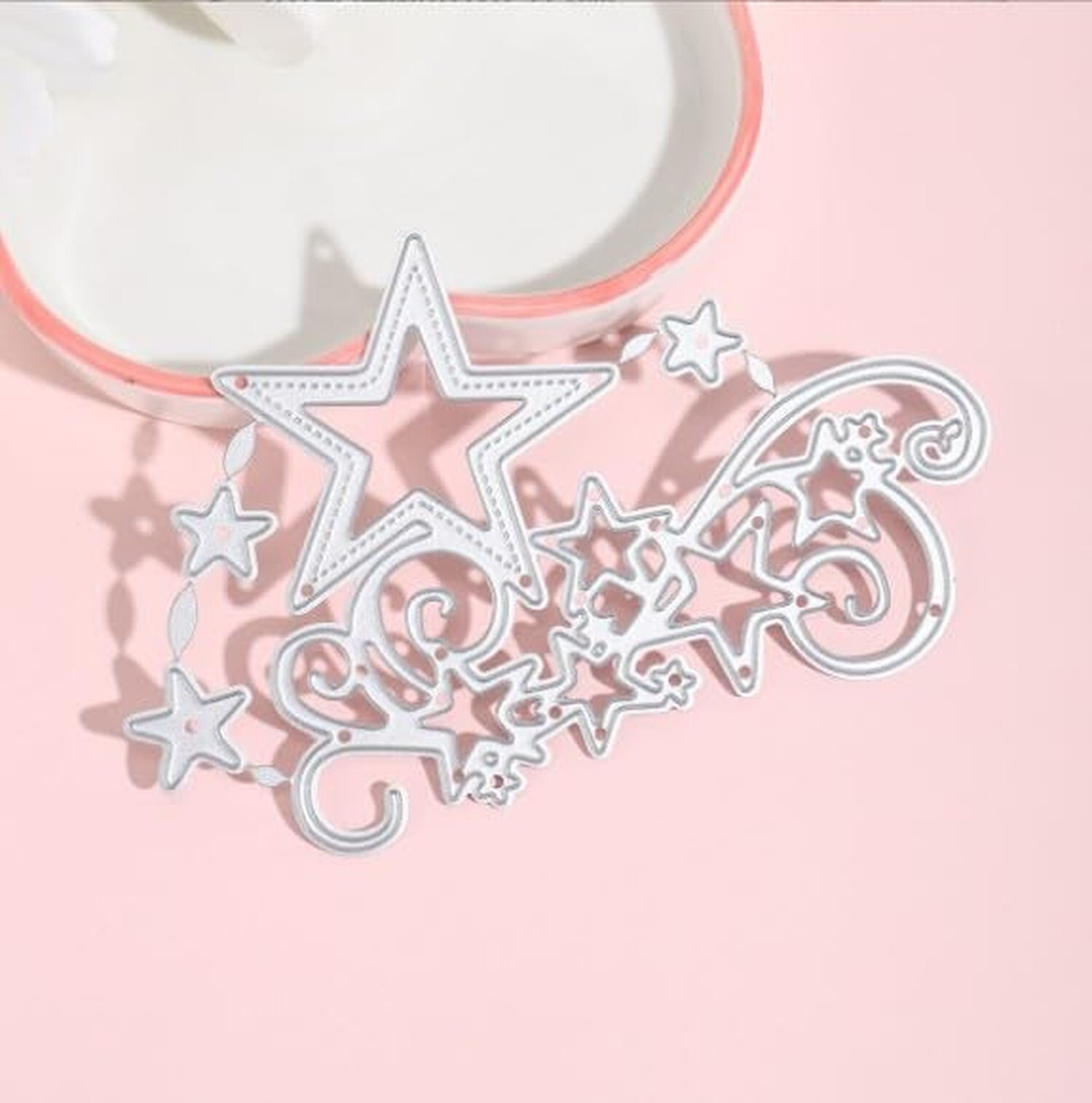 1Pc Silver Star Cluster Edge Cutting Dies for Card Making, Scrapbooking Die-C...