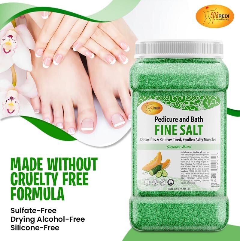 Spa Redi Pedi Bath Fine Salt Cucumber & Melon 128 oz