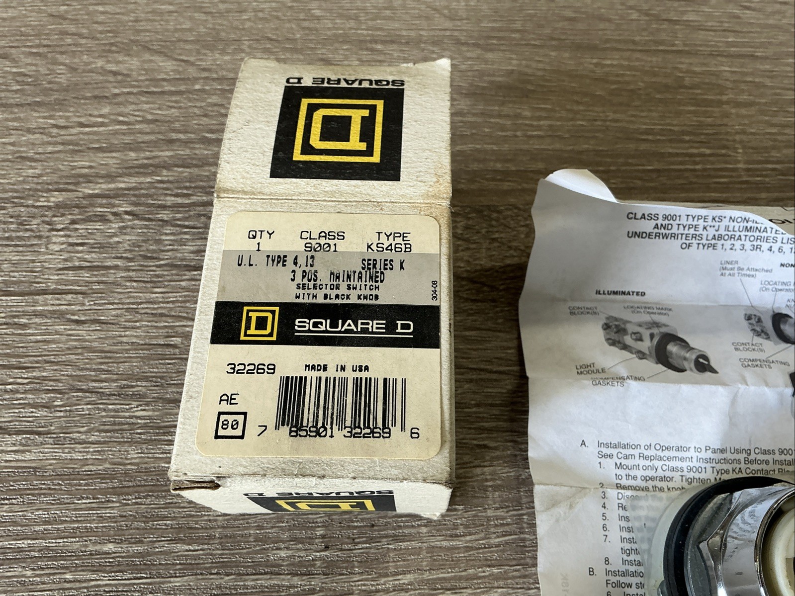 Square D Selector Switch 32269 Type KS46B
