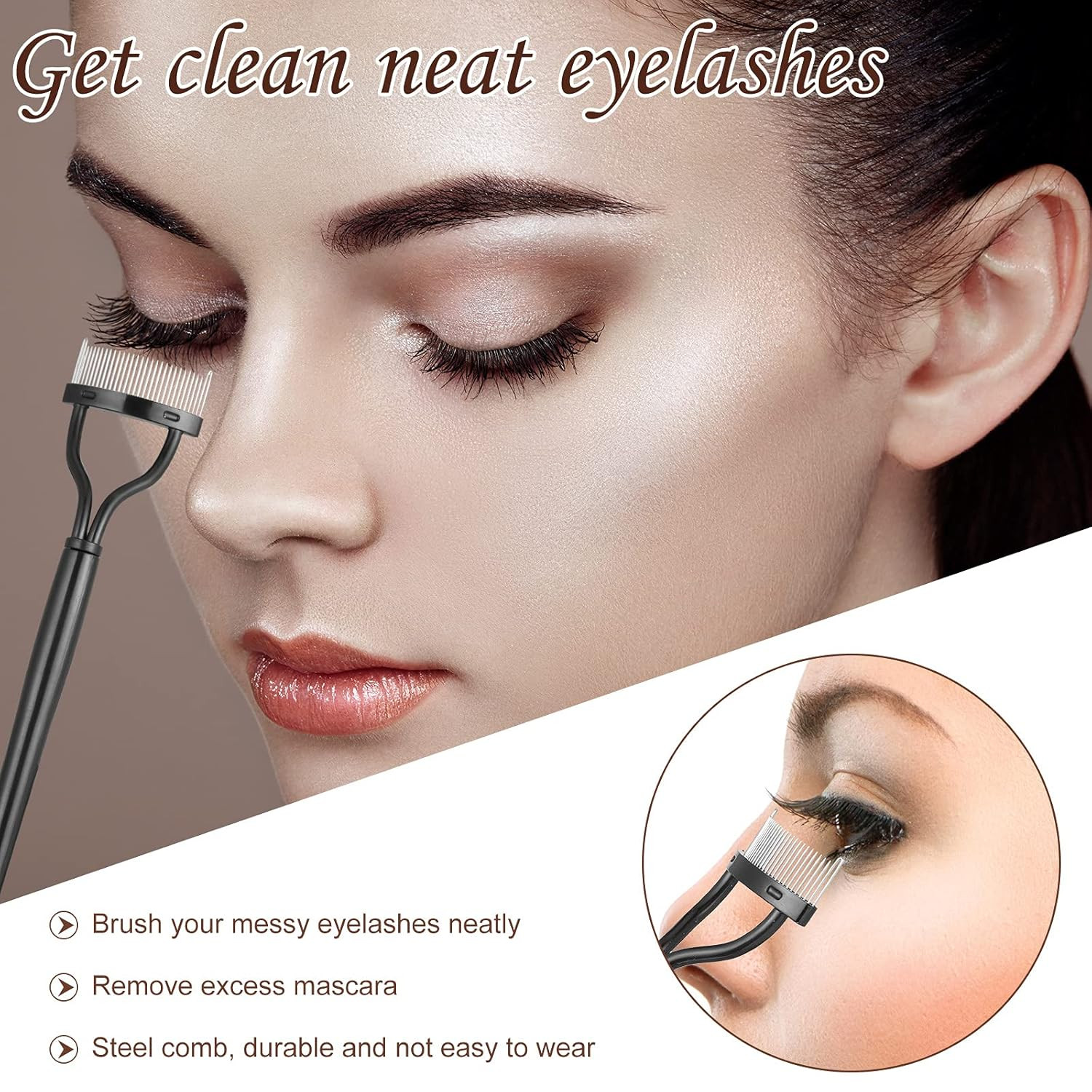 14 Pieces Eyelash Curler Kit Eyelash Comb Eyebrow Brush Tweezers False Eyelashes