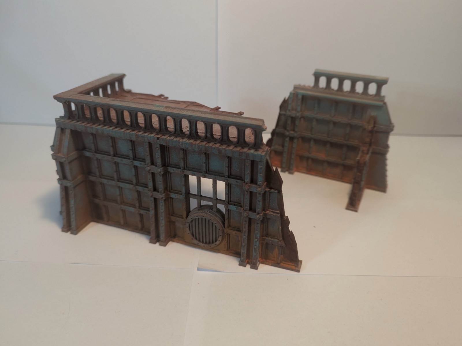 Small Factory Ruins Corner Pieces – 28mm Wargaming Terrain – 3D Printed