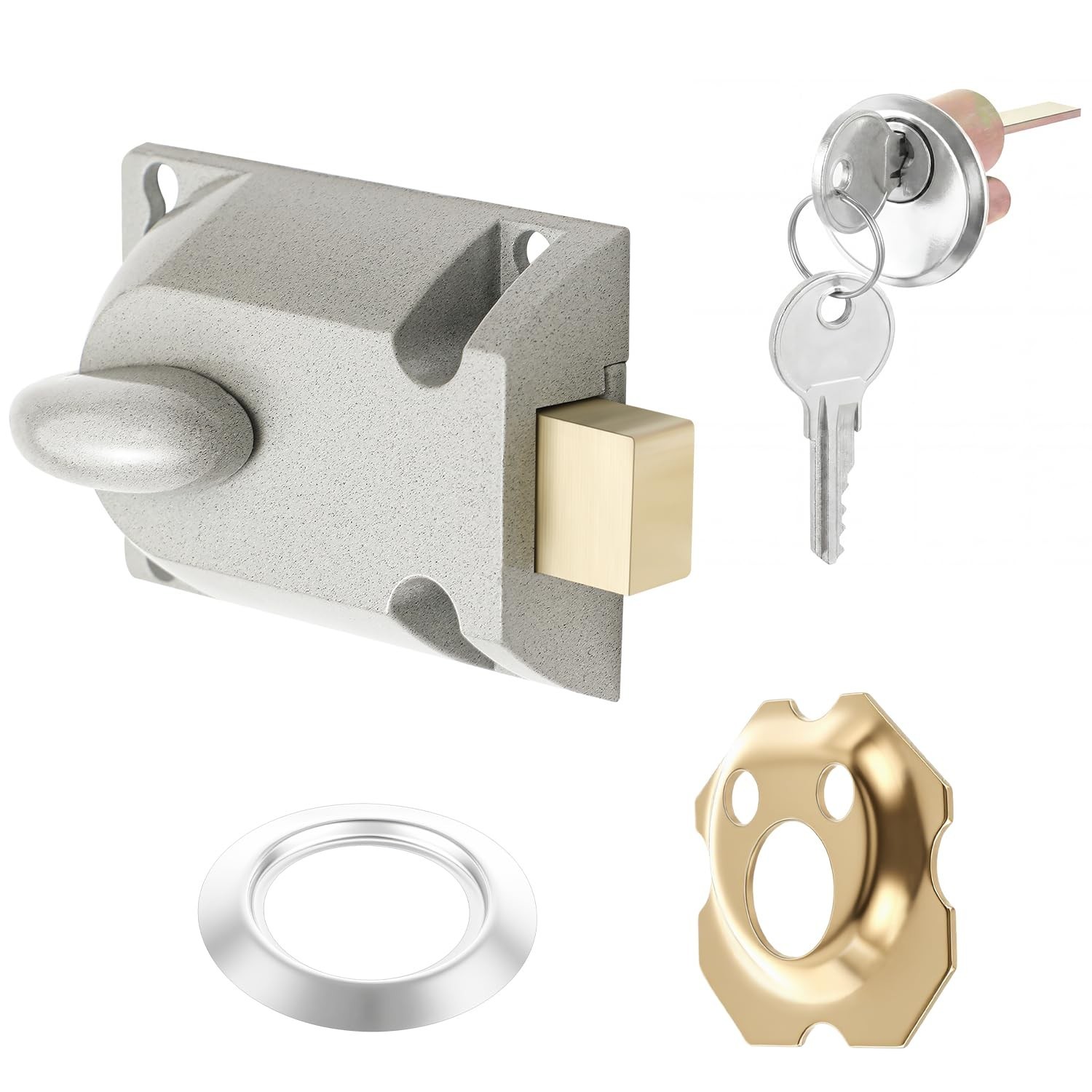 MorningRo A Set Garage Door Lock Set Center Mount Design Diecast Aluminum Cyl...