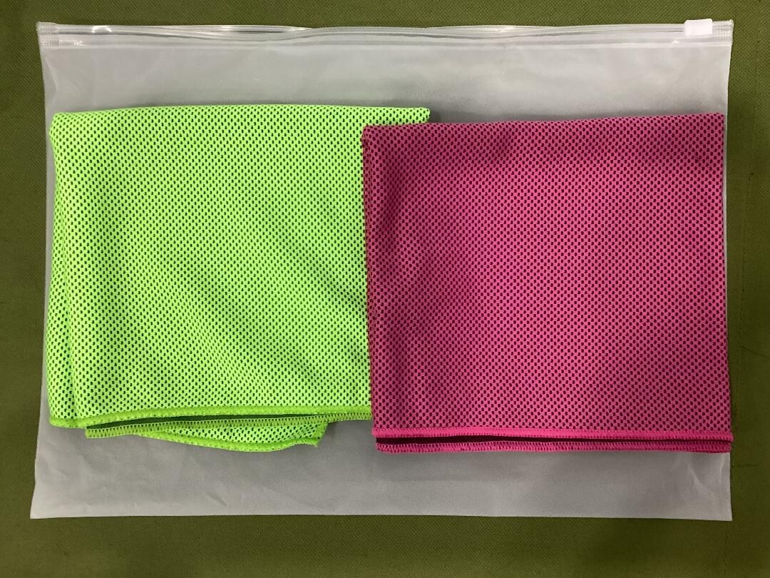 Cooling Towel 40 x 12 Ice Towel, Microfiber Towel Green and Red Color Pair C5