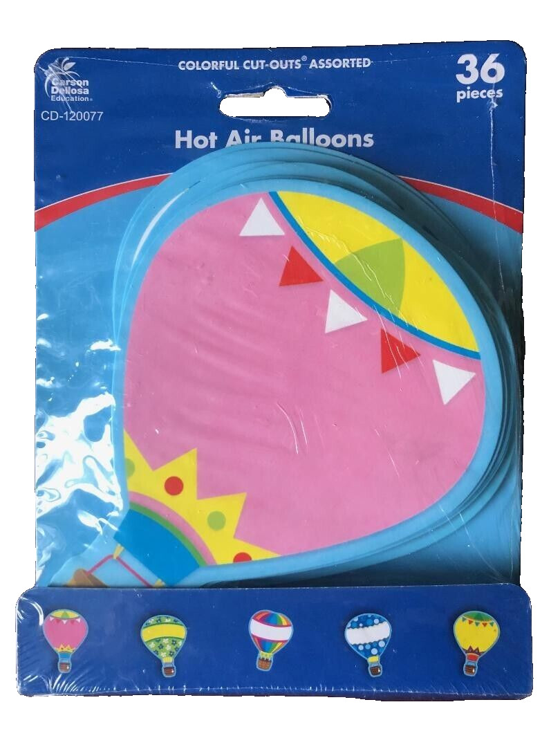 Carson Dellosa Education Up and Away Hot Air Balloons Cut-Outs, 36 in Pack