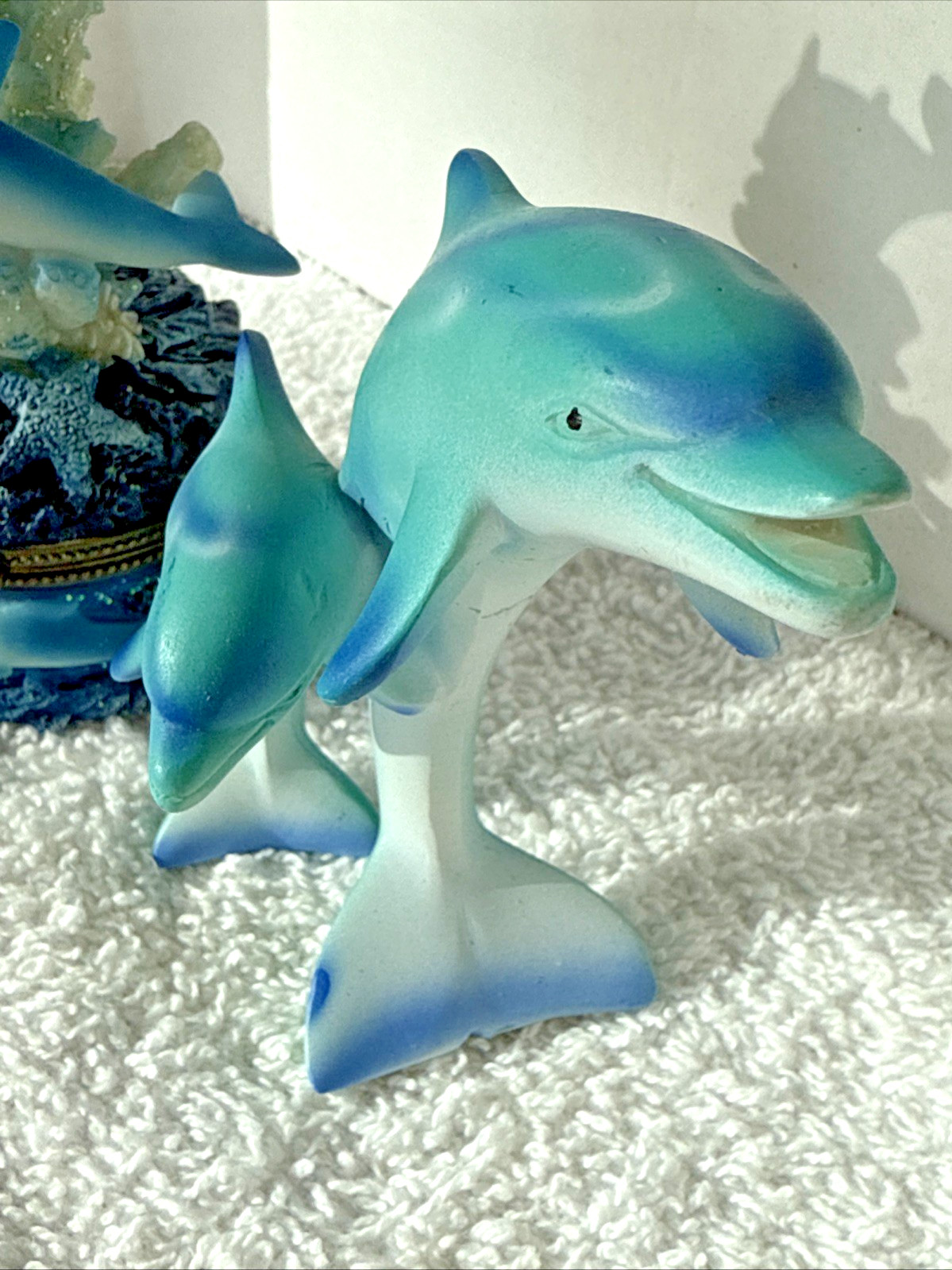 Dolphin Hinged Trinket Box and Figurine Set