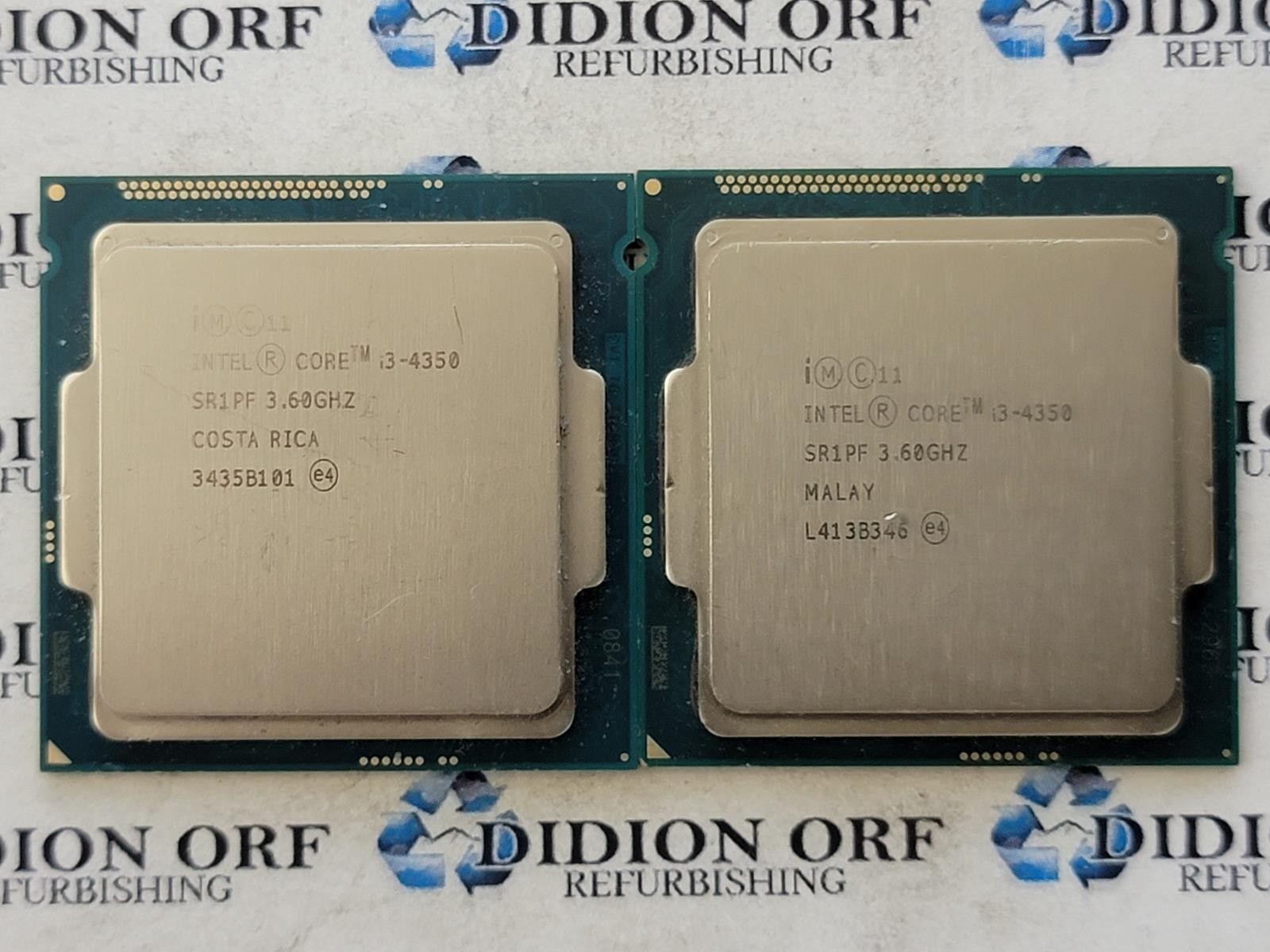 Lot of 2 INTEL Core i3-4350 SR1PF 3.6 GHz 4 MB 54 W Grade B, SKU 22446