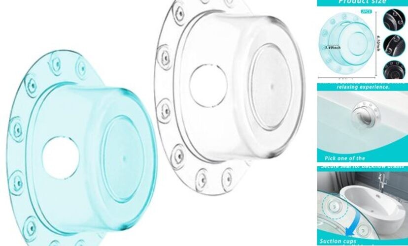 2 Pieces 6.1 inch Bath tub Plug PVC Bath Overflow Drain Transparent Green