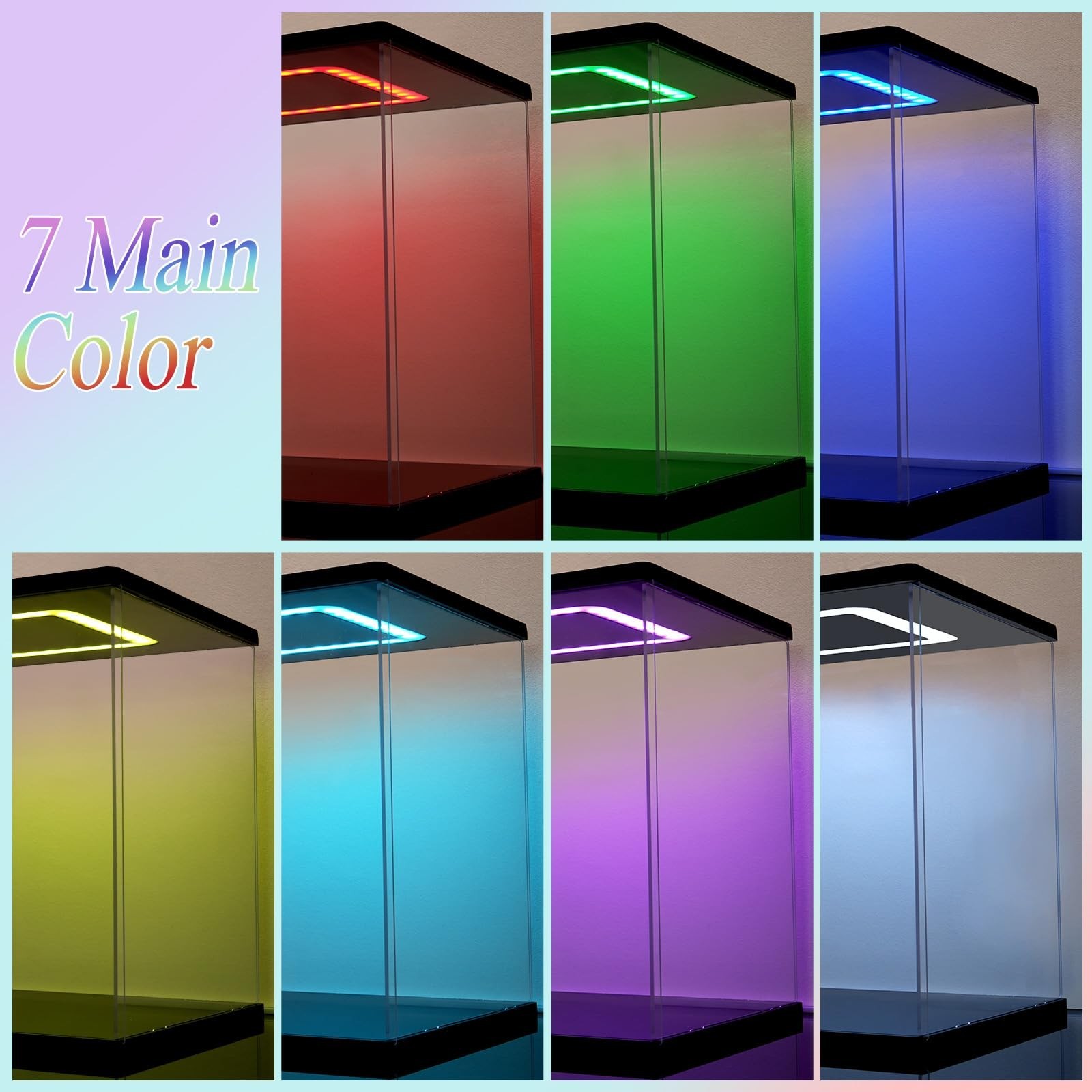 Clear Acrylic Display Case with Light for Miniature House Building Sets, Mult...