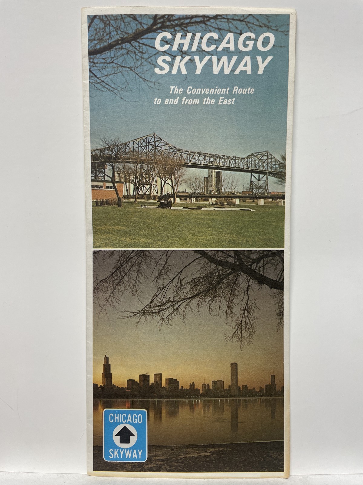 Vintage Chicago Skyway Map Brochure Toll Road Travel Guide Illinois Indiana USA