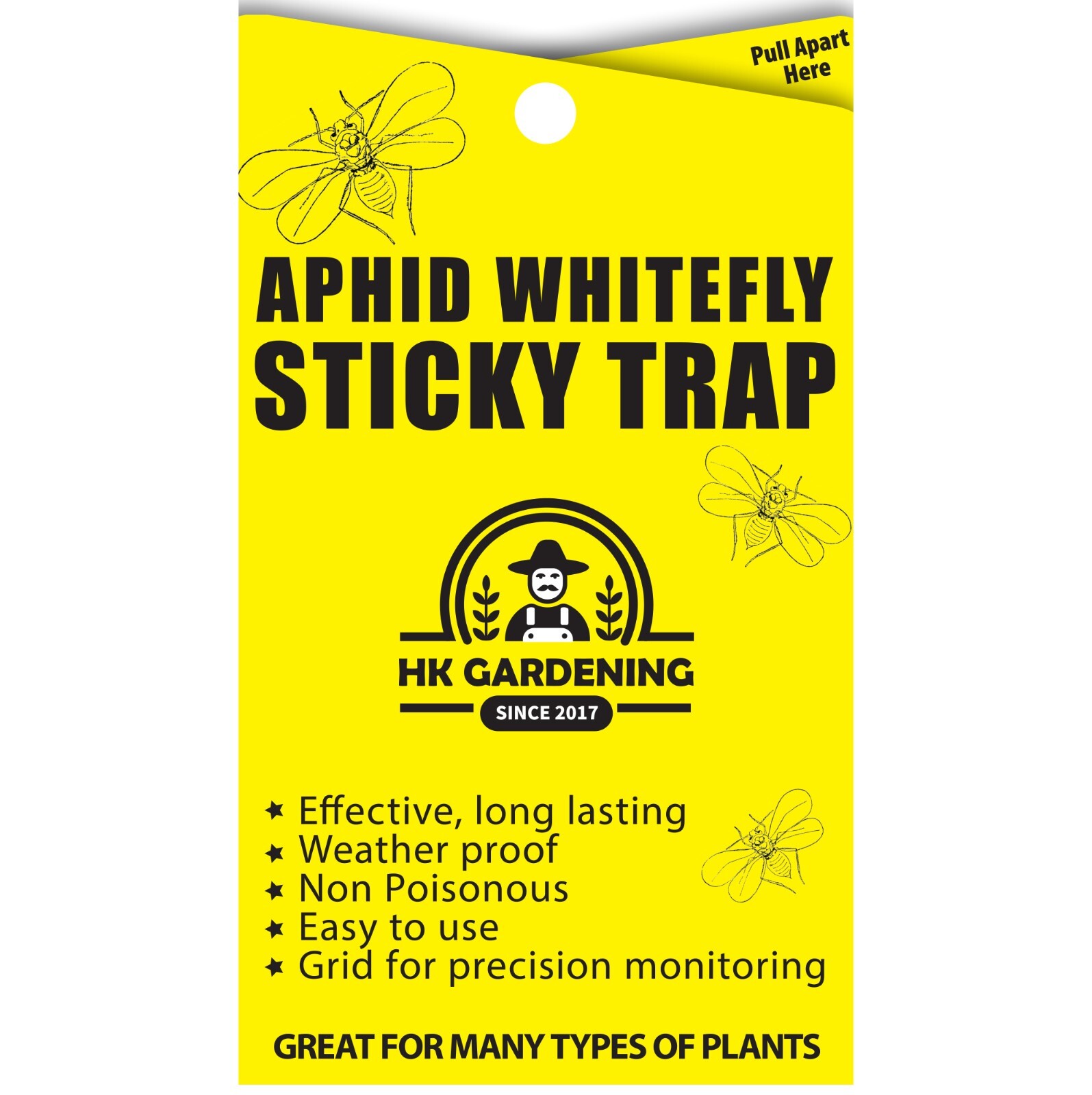 5PKS - Yellow Sticky Fly Trap Paper Yellow Traps Fruit Flies Insect Glue Catcher