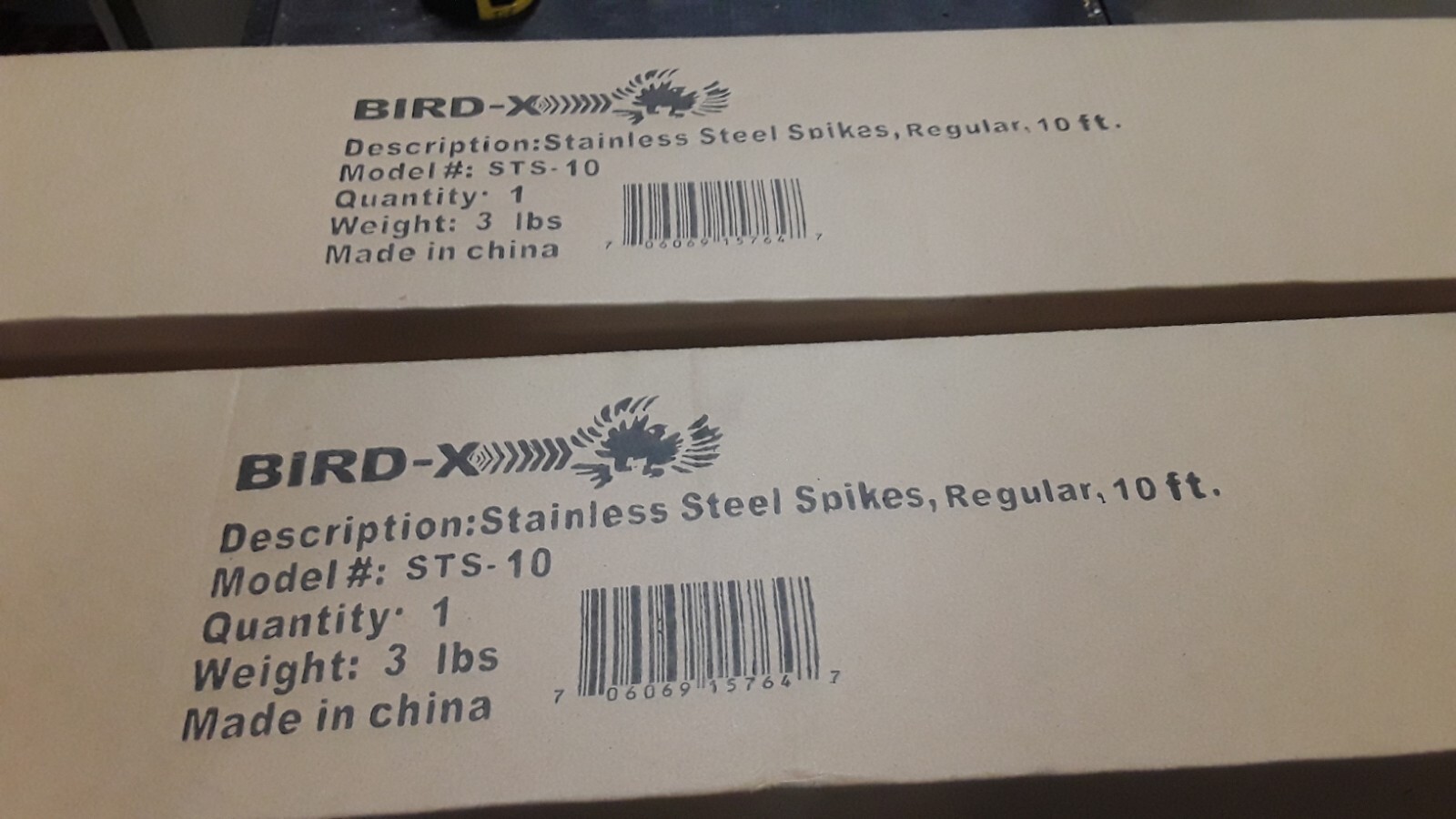 Qty 2 Stainless Steel Bird Spikes,No STS-10  Bird-X - LOT OF 2 - 20 feet