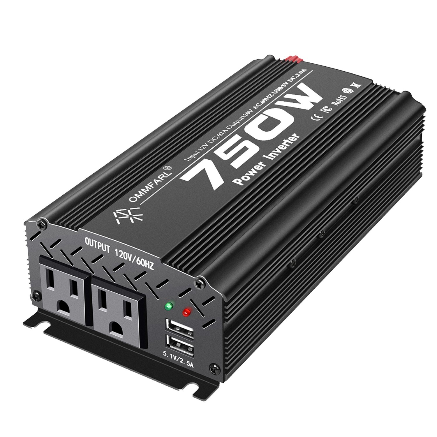 750W Inverter Modified Sine Wave Power Inverter DC 12V to AC 110V Car Charger