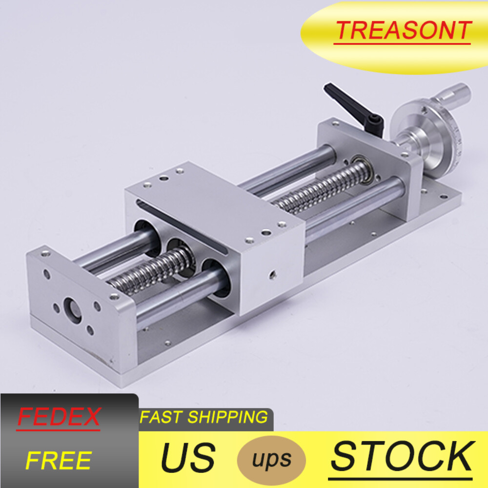 SFU1605 Sliding Table 200MM Stroke Linear Rail Slide Stage W/ Hand Wheel & Lock