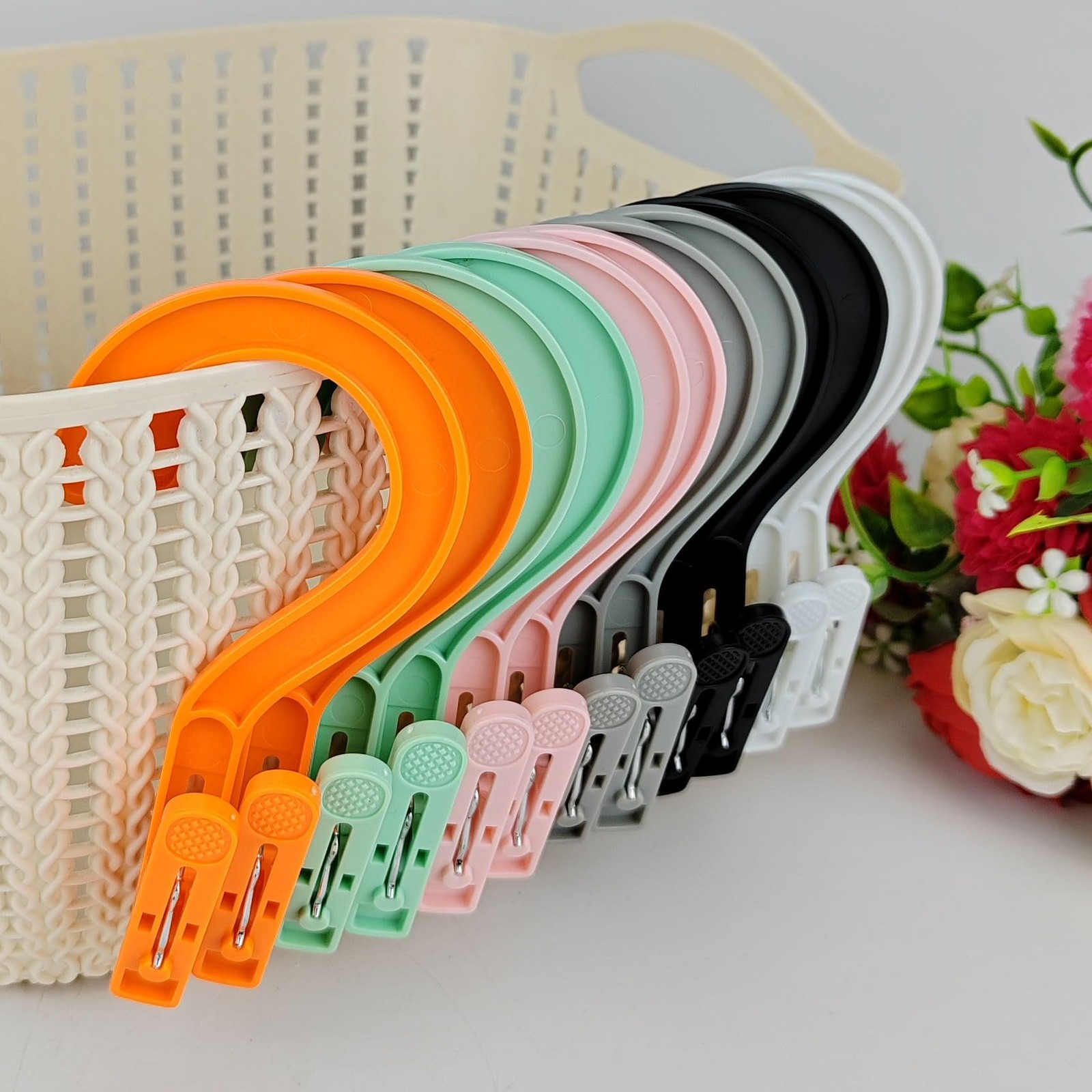 Laundry Hooks Boot Hangers Plastic Clothes Pins 2.7*5.1, Multicolor 24pcs