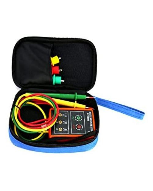 Professional 3-Phase AC Voltage Tester with LED Display and Buzzer Indicator,