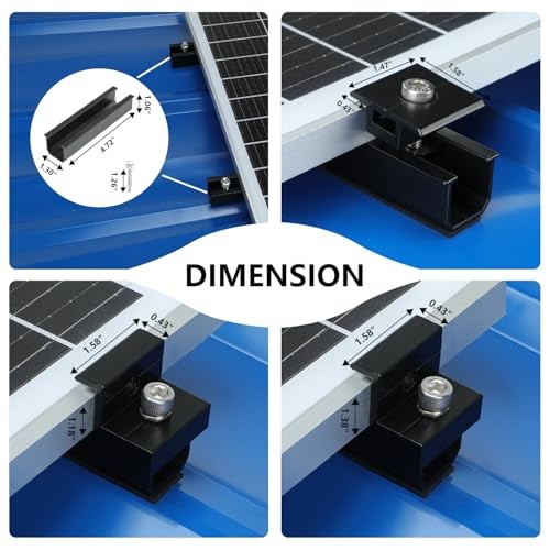 4 Set Solar Panel Roof Mounting Kit, Aluminum Solar Panel Mounting Rails