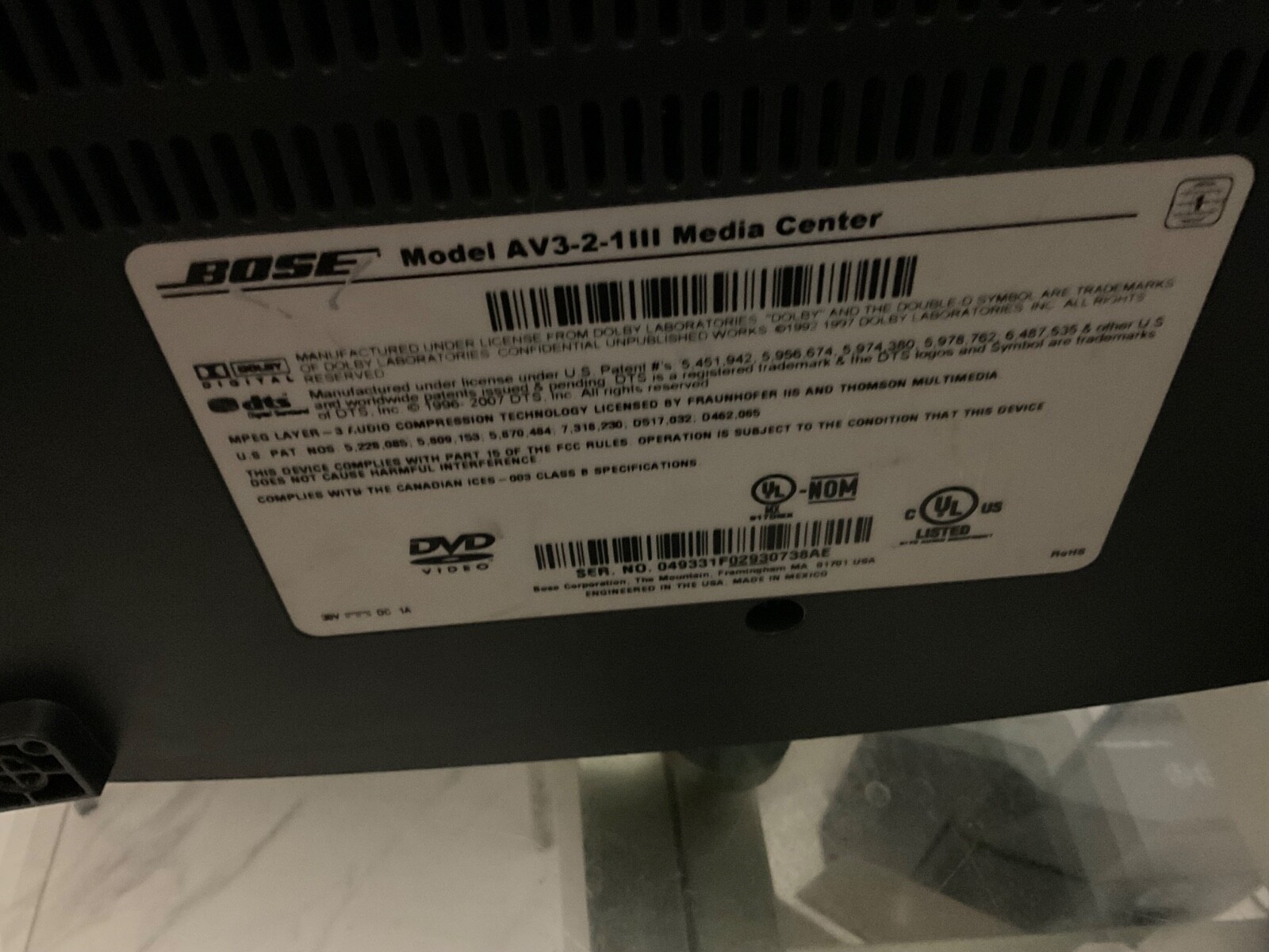 BOSE AV3-2-1 Series III DVD/CD Media Center W Powered Speaker System Tested