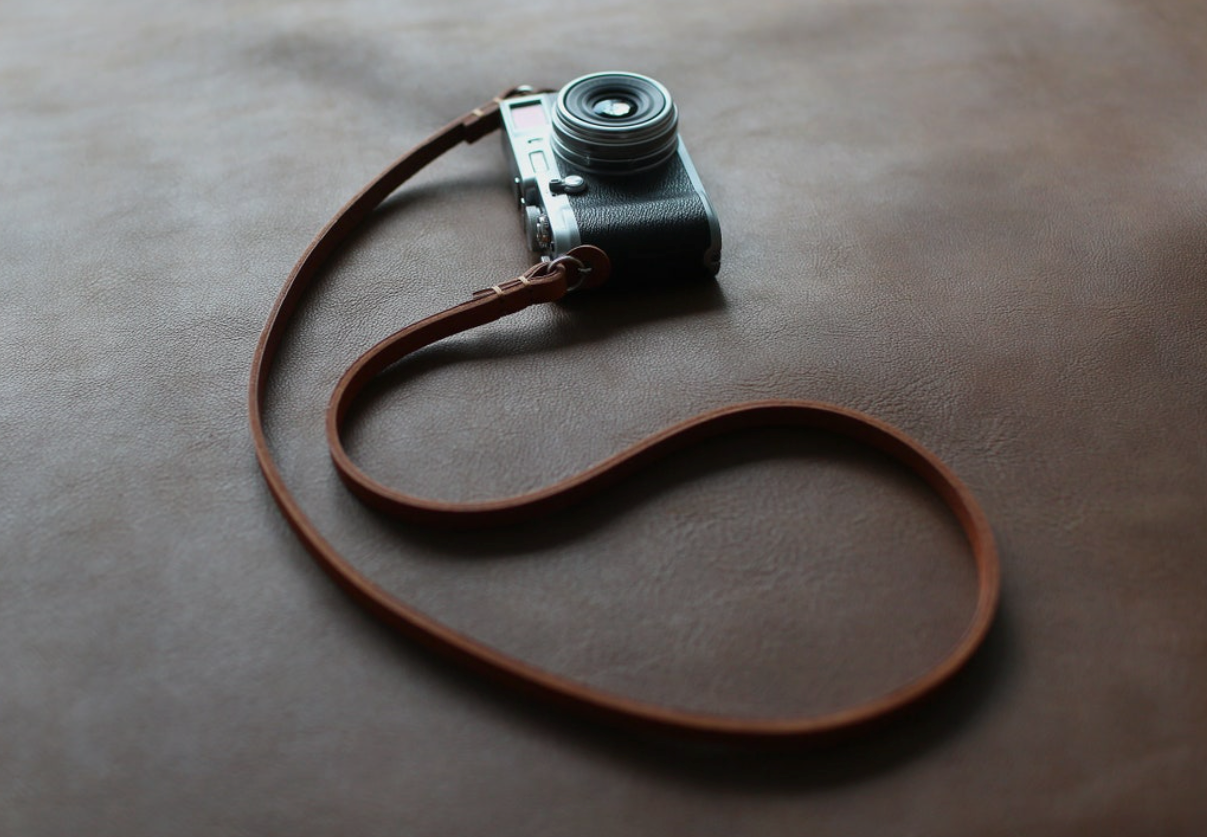10mm thick brown leather handmade camera neck shoulder strap | windmup