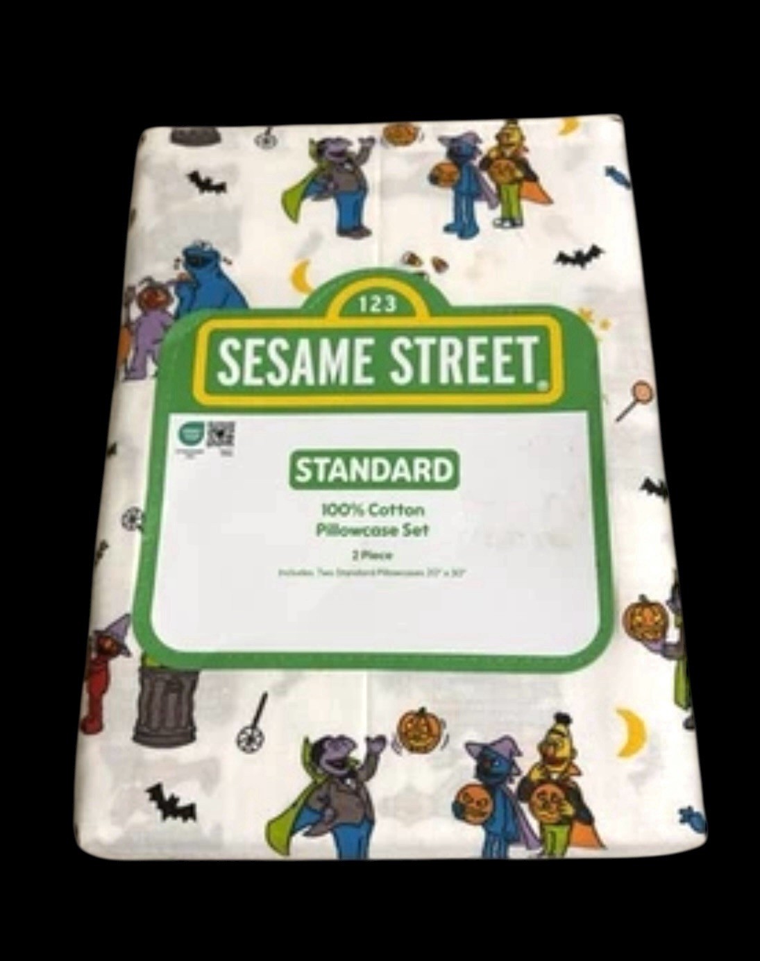 Sesame Street Halloween Pillowcases 100% Cotton 2 Pack Standard Size NEW