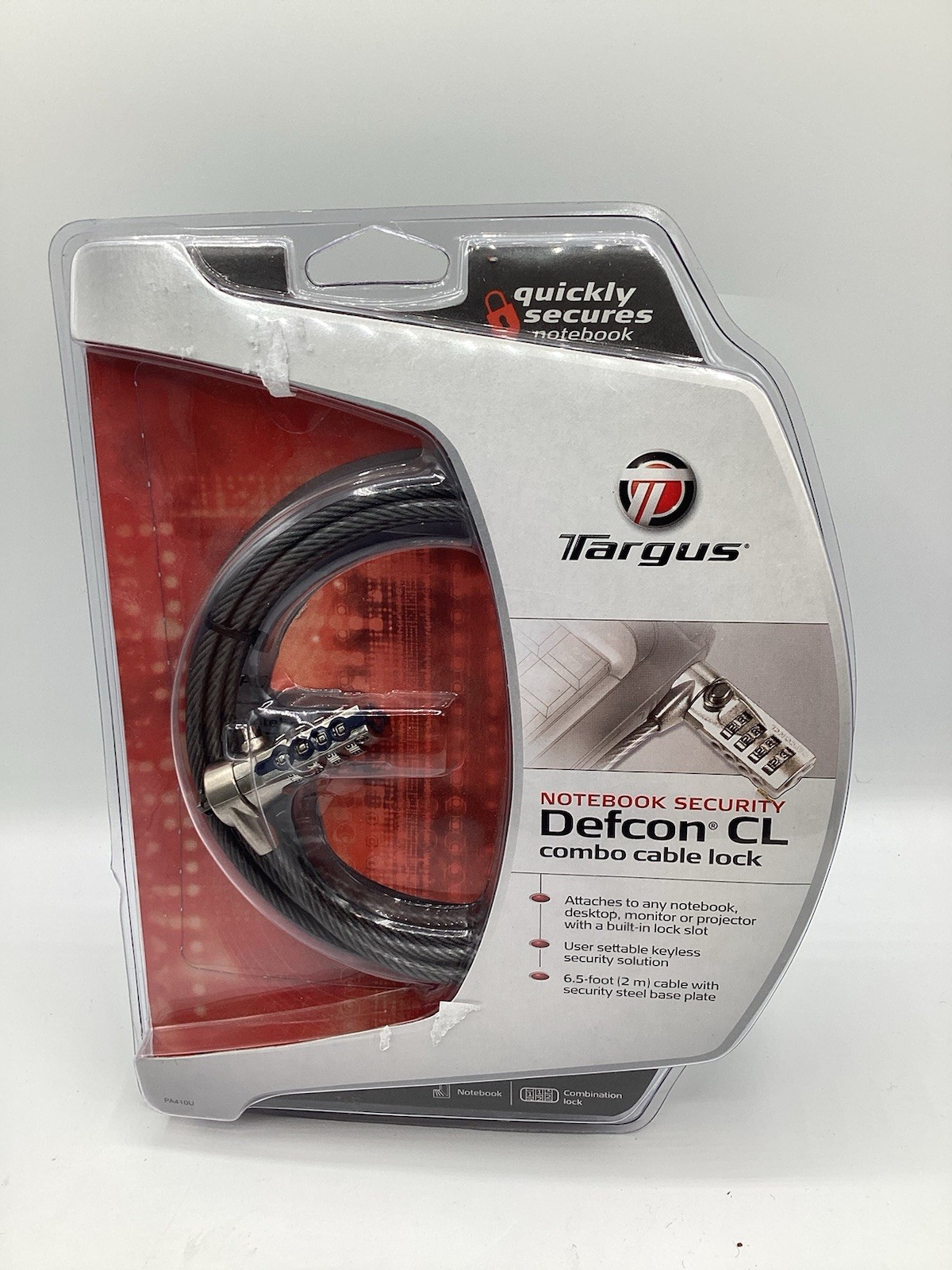 Targus Defcon CL 6.5 Ft Laptop / Notebook Combo Cable Lock NEW SEALED