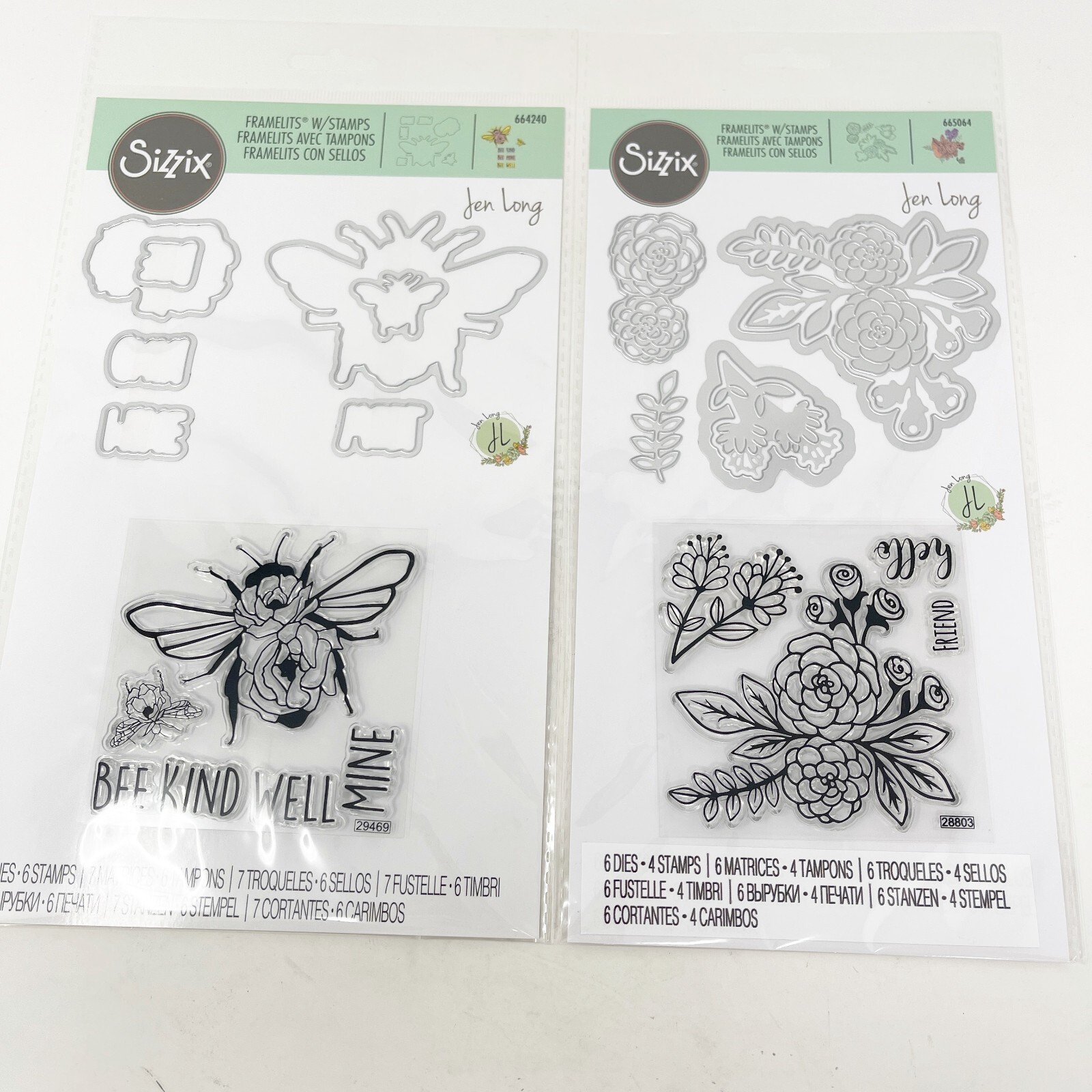 Sizzix Framelits Stamps Bee Well Hello Friend Cutting Dies Bundle NEW