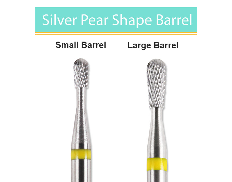 USA PANA Professional 3/32"Shank Pear Shape Silver Carbide Bit - Extra Fine Grit