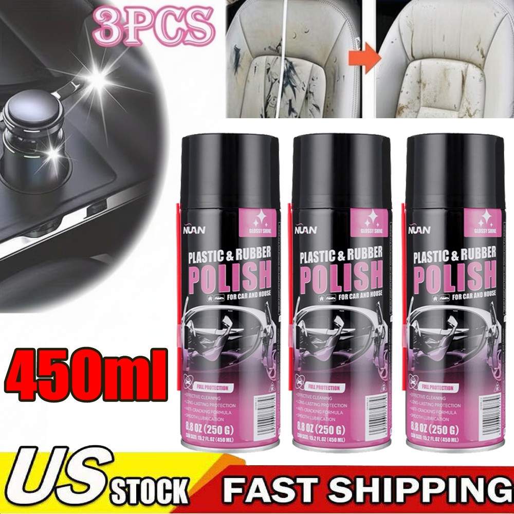 3pcs Car Interior Cleaner Car Interior Cleaner, Vehicle Interior Polish, 450ml