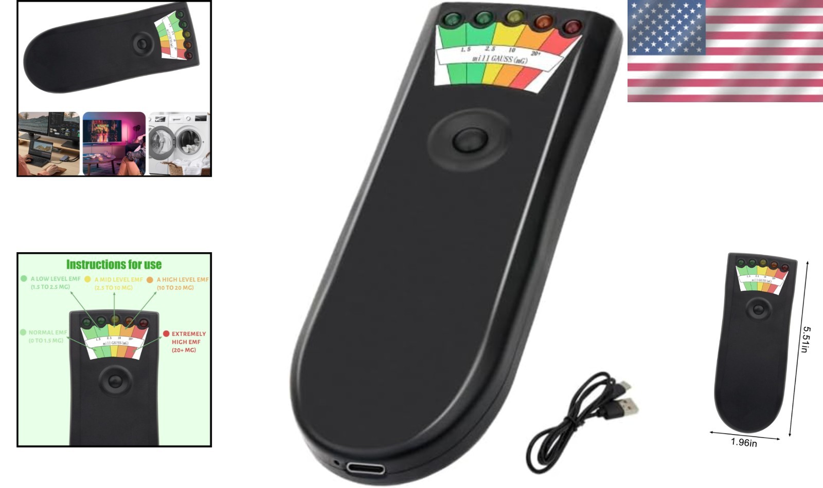 Lightweight Portable EMF Detector for Enhanced Safety & Paranormal Exploration