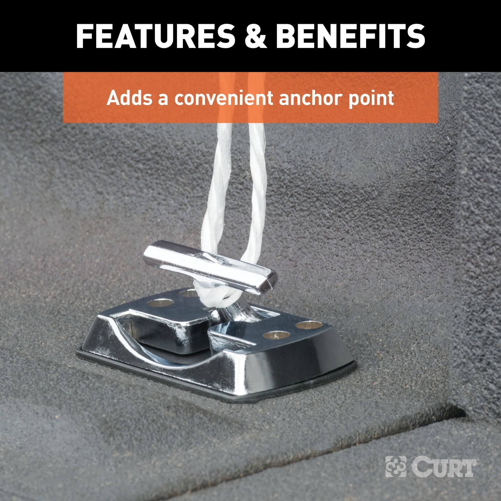 Curt-Fold-Away Rope Hook (1,200 lbs.)
