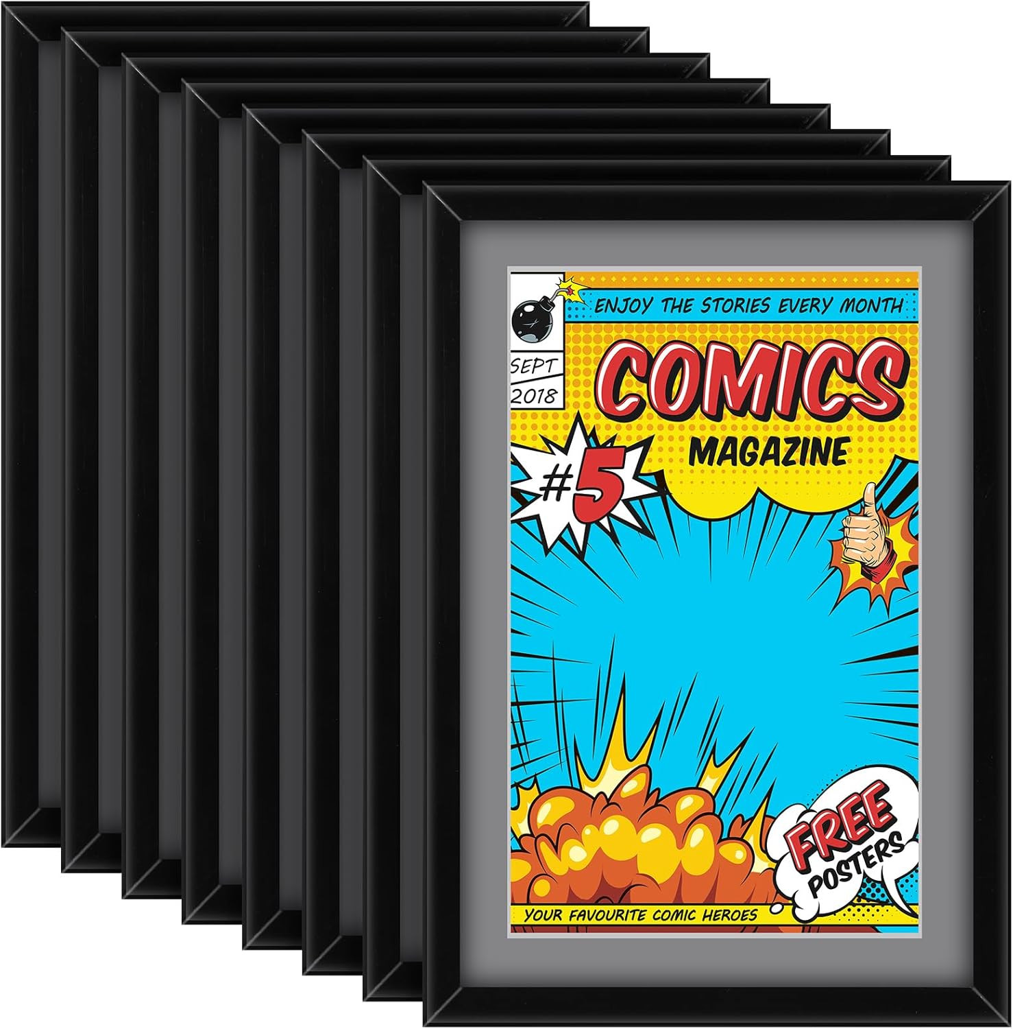 8 Pack Comic Book Frame, UV Protection, Comic Picture Magazine Frames Fits Curre