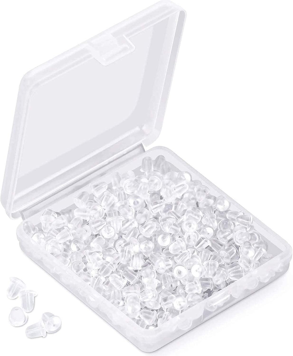 Soft Silicone Earring Backings - 300 Durable Clear Pads for Fish Hook and Studs