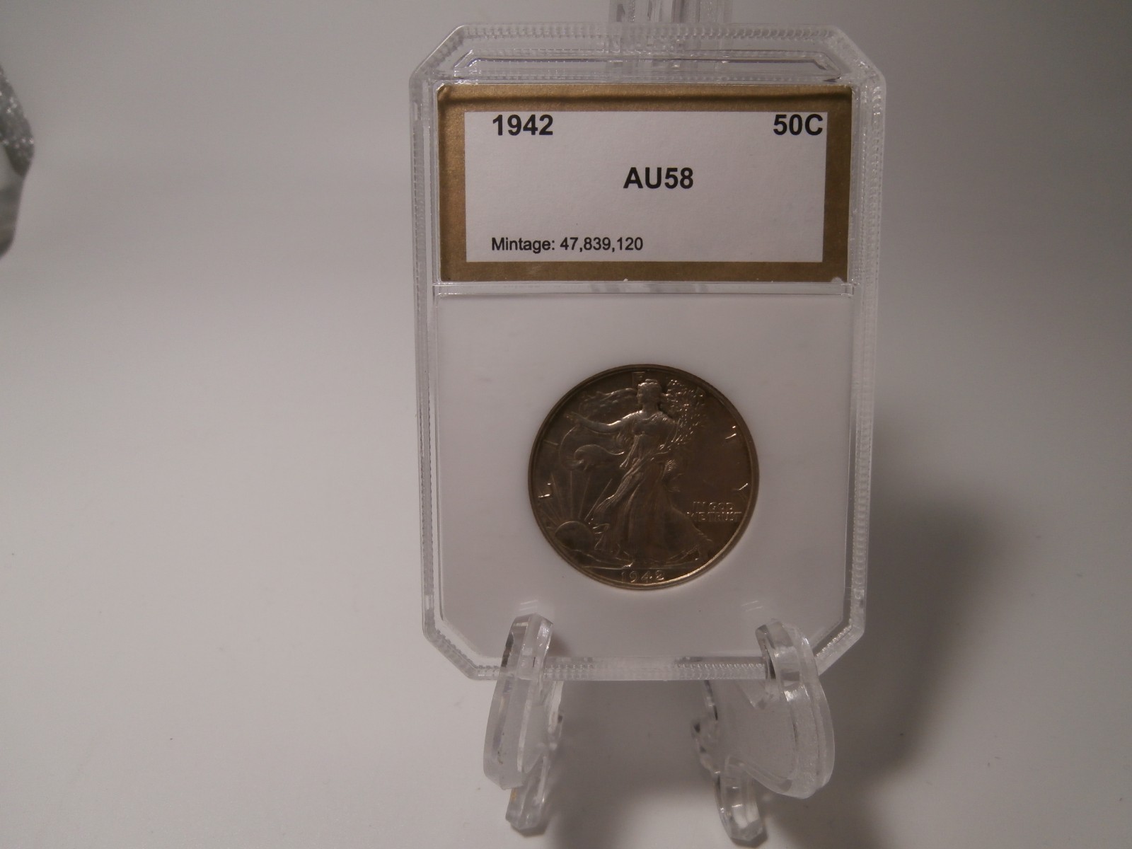 1942 50 Cents Walking Liberty Half Dollar  Silver 50C ,Very Nice Coin