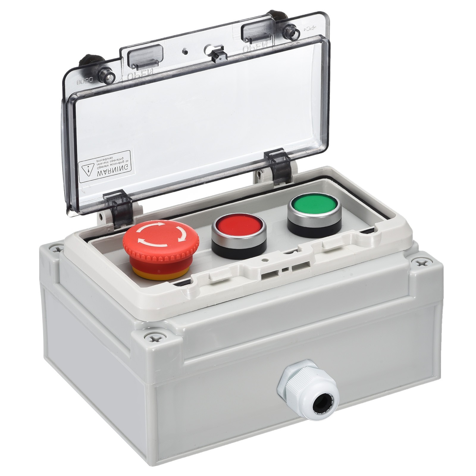 IP67 Push Button Box ABS Green Button Red Button E Stop Button