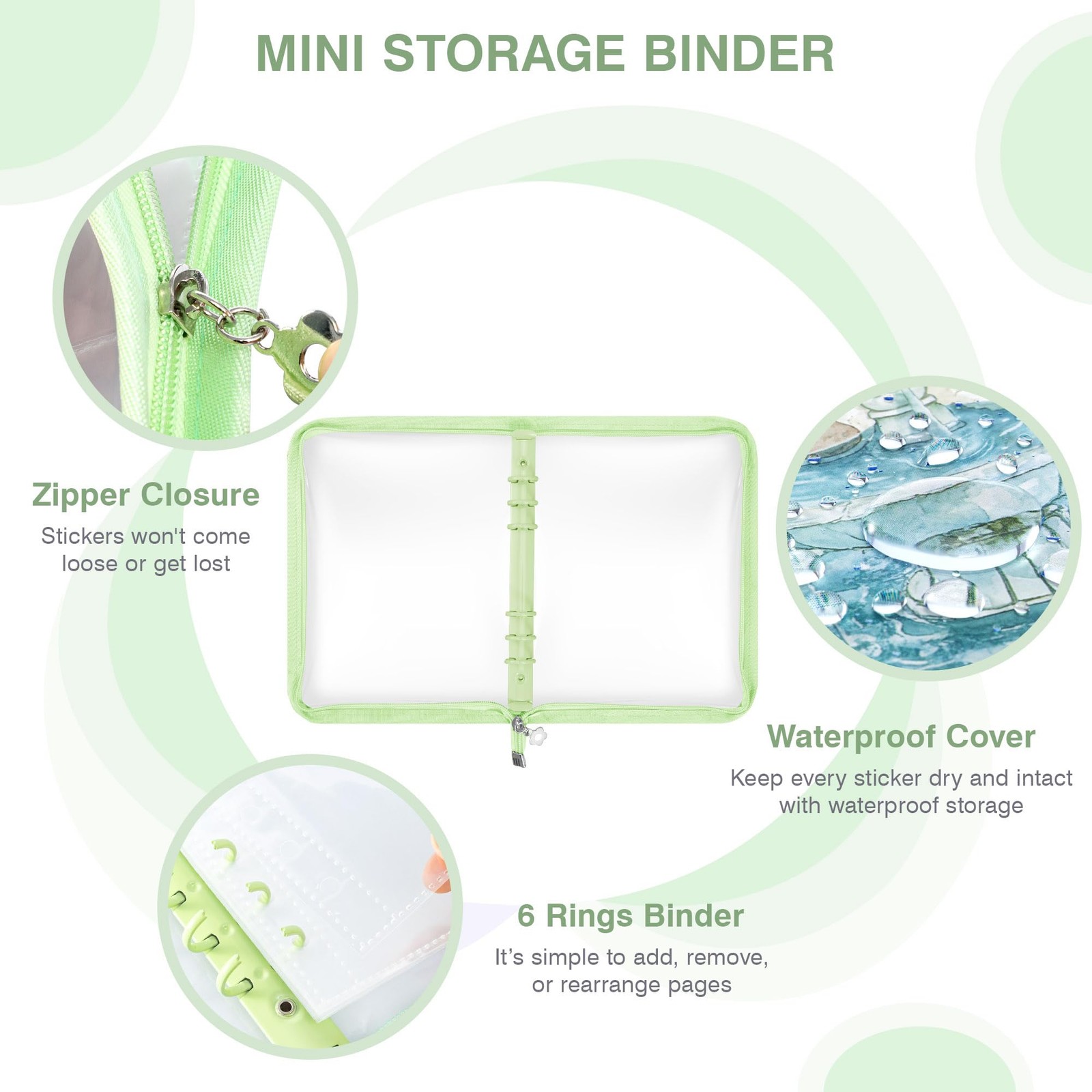 Ospelelf Sticker Organizer A5 Binder Storage Display Book, Includes Clear Poc...