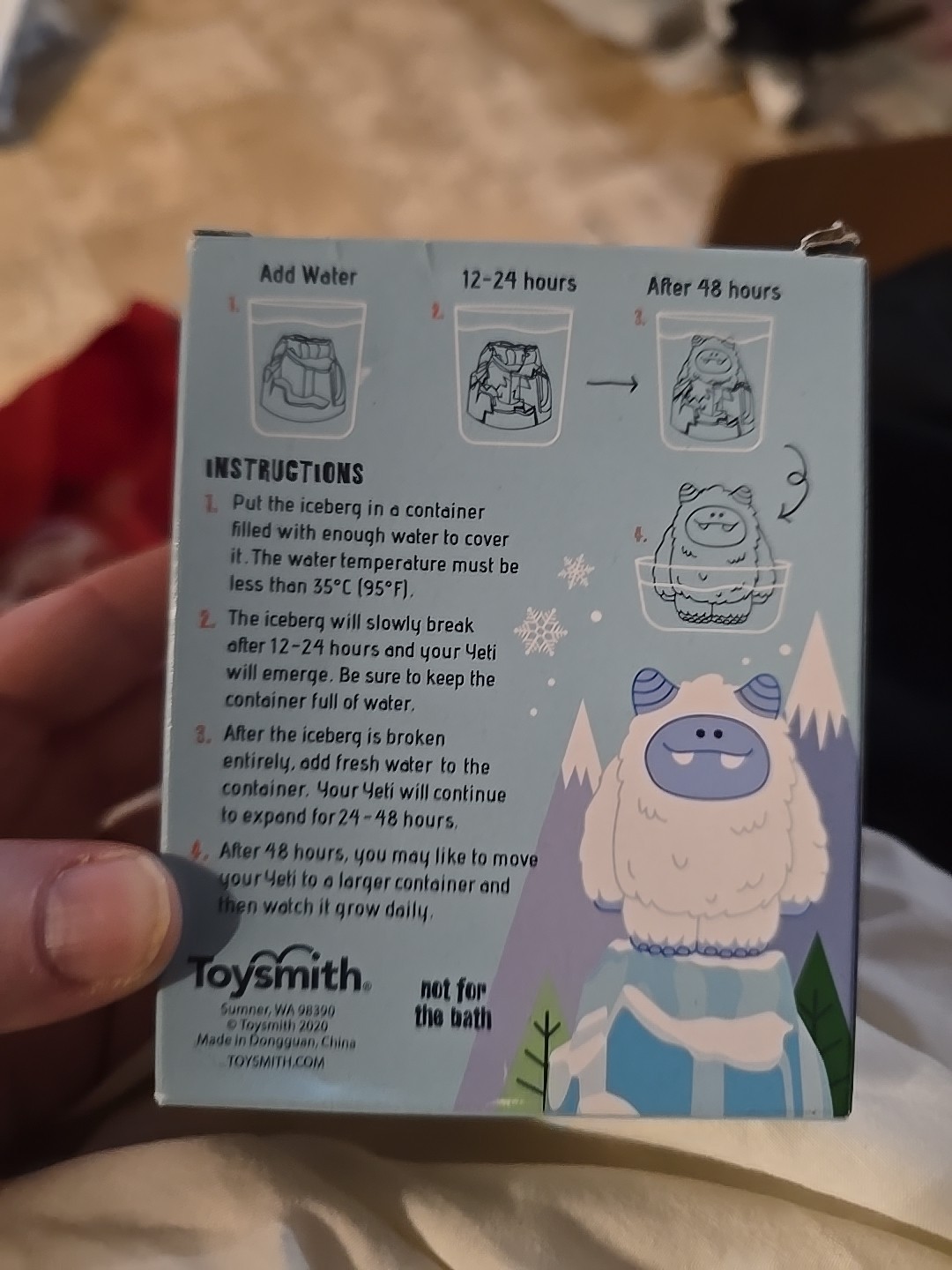 Grow Yeti by Toysmith- Just Add Water and it Grows 3x its Size NIB 5+ 6913KO