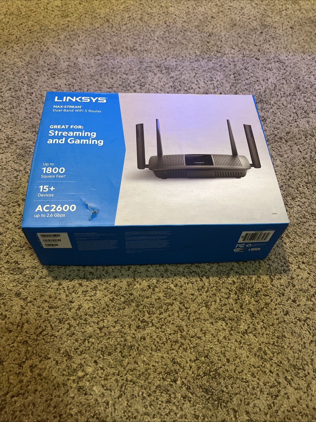 LINKSYS MAX-STREAM Dual-Band 4x4 WiFi 5 Router Model AC2600