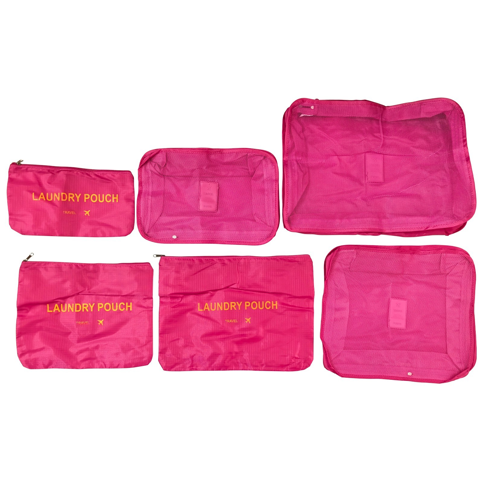 High Quality Blue 6 Pcs Waterproof Travel Clothes Storage Bags ployester + Nylon