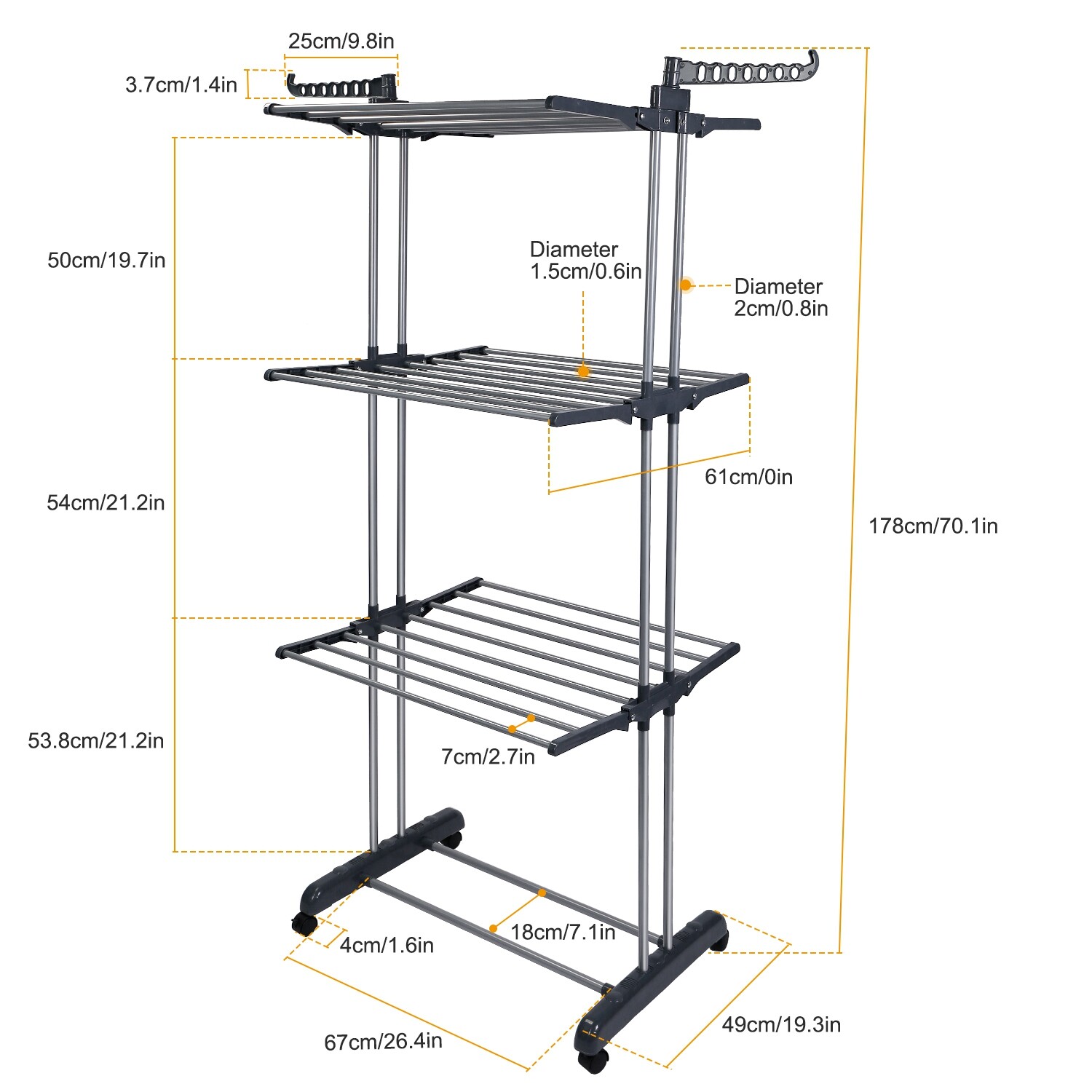 88LBS Load Folding Laundry Drying Rack Foldable Cloth Dryer Hanger Stand Storage