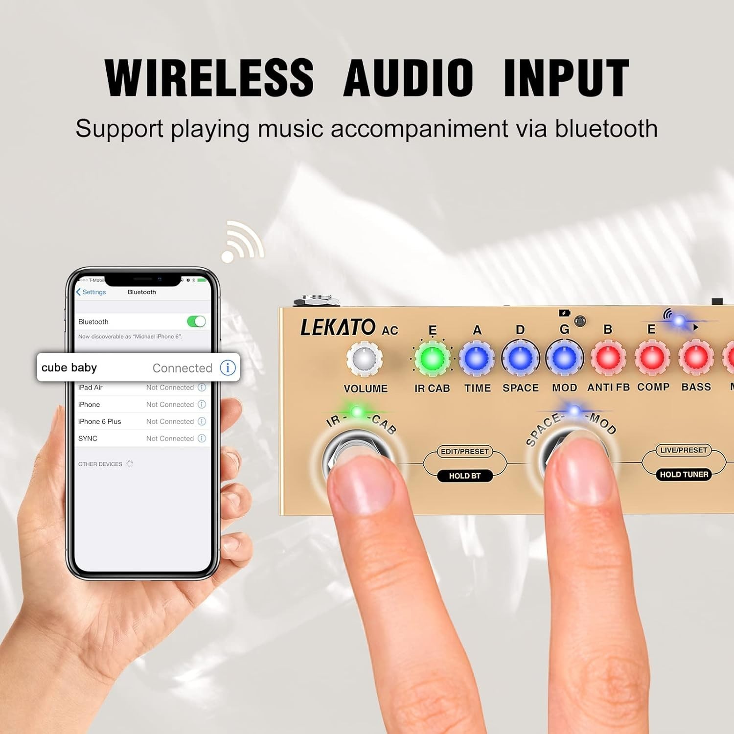 Versatile Multi Effects Pedal for Acoustic Guitar with 9 AMP Models & Bluetooth