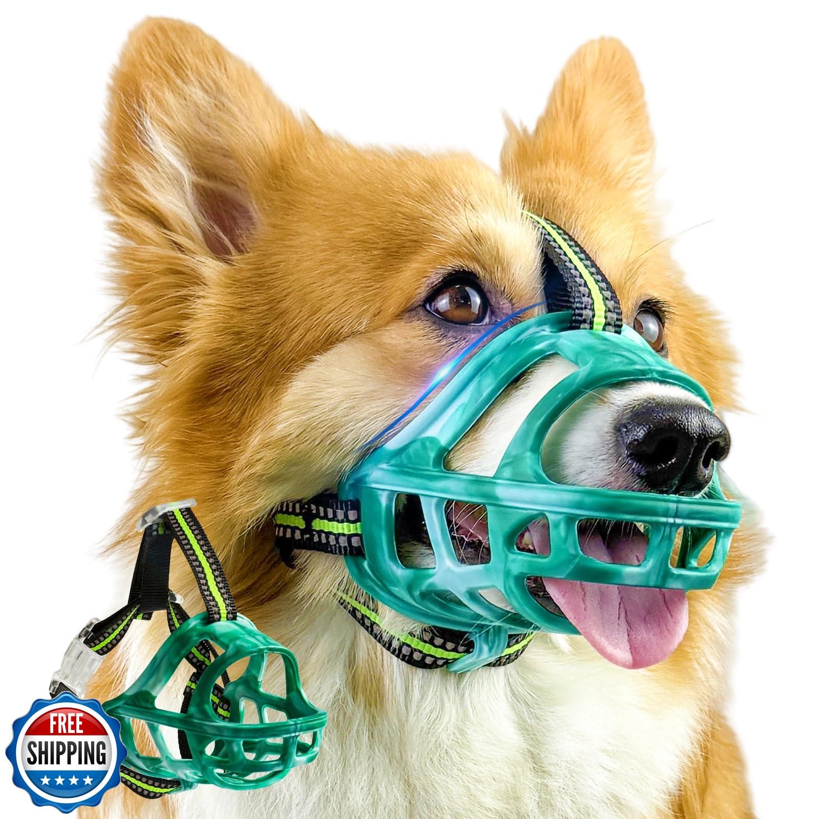 OKKIC Dog Muzzle, Basket Muzzle for Small Medium Large Dogs, Anti-Biting and
