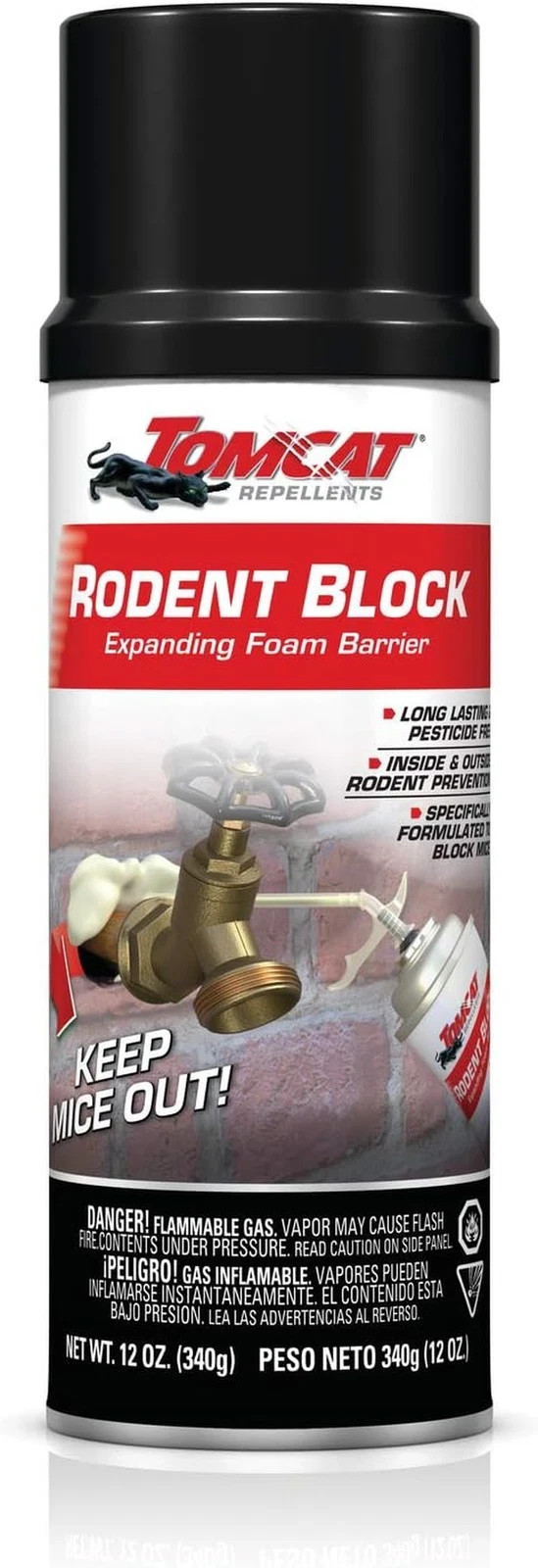 Tomcat Rodent Block Expanding Foam Barrier, Fills Gaps to Keep Mice from Enterin