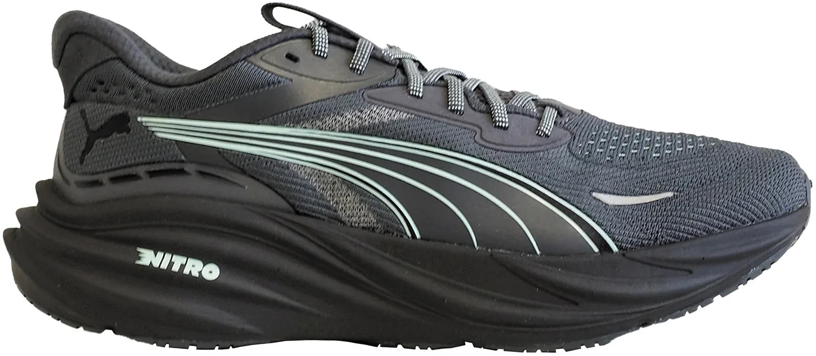 Puma Magnify Nitro 3 Mens Running Shoes Grey Cushioned Comfort Sports Trainers