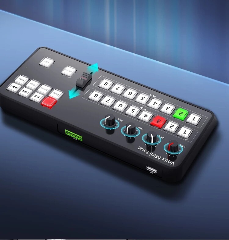 TYST Vmix Mini Panel Switcher Control MIDI2.0 8-Channel Video USB Tally Output