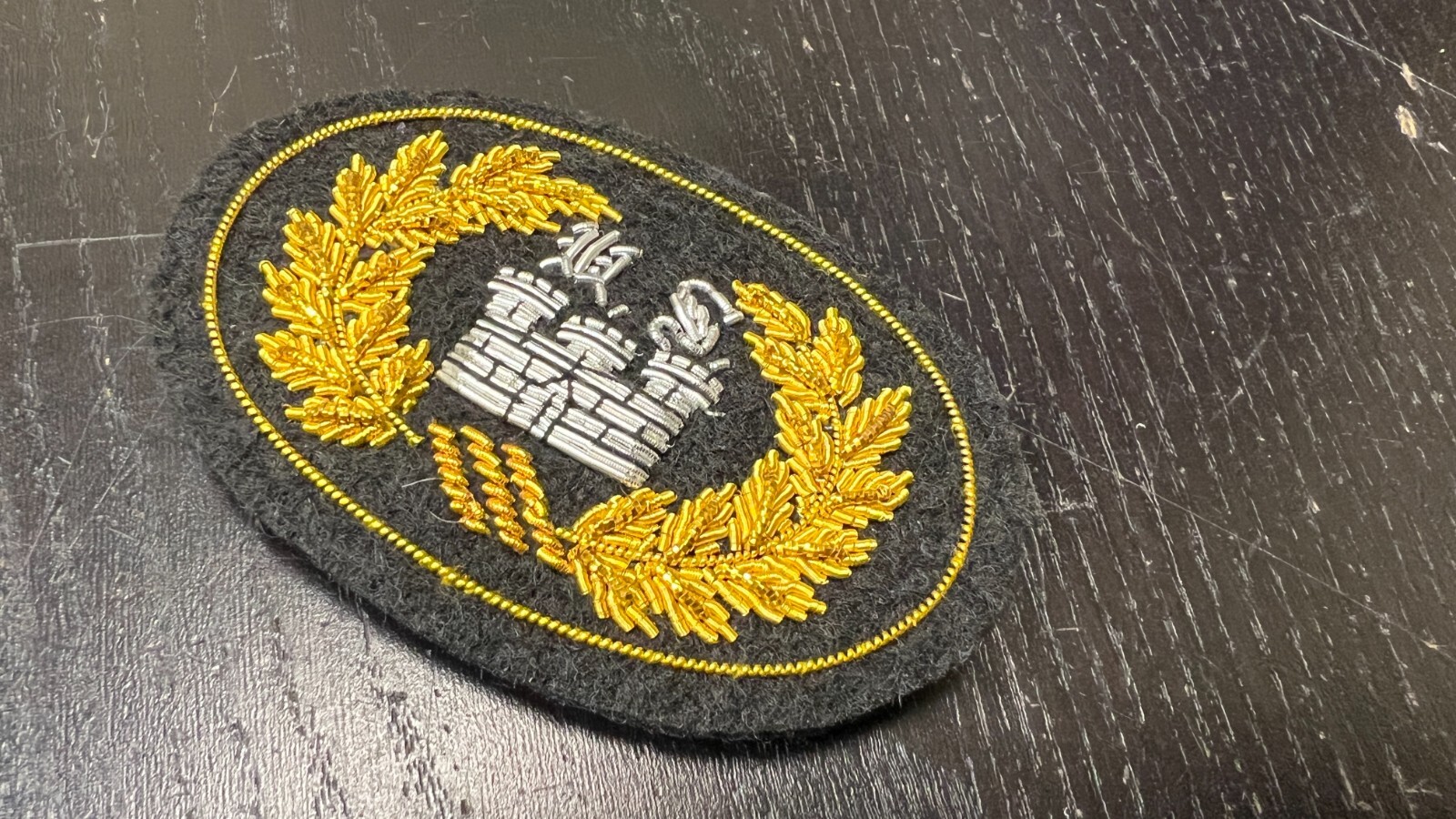 Civil War Engineer Officer's Embroidered SMALL "Castle" Hat Insignia - NEW