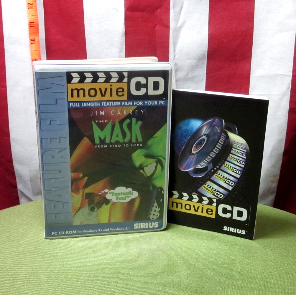 THE MASK Jim Carrey PC CD-ROM movie 1994 Cameron Diaz debut Windows 95 disc set