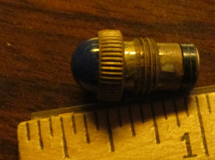 Vintage Miniature Blue Indicator Lamp 3V Screw Base