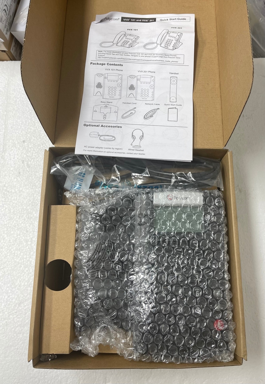 NOB Polycom VVx 201 VOIP Telephone Business Desk IP POE Phone